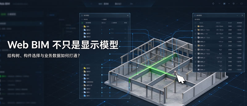 Web BIM 中的结构树、构件选择与属性查看，如何接入业务系统？